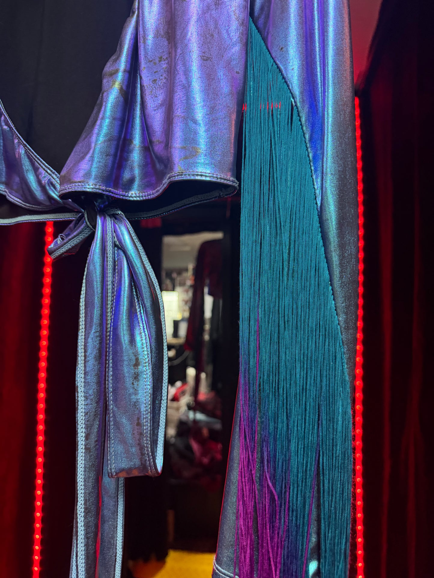 ClubExx Mermaid Holographic Fringe Top- Size Small