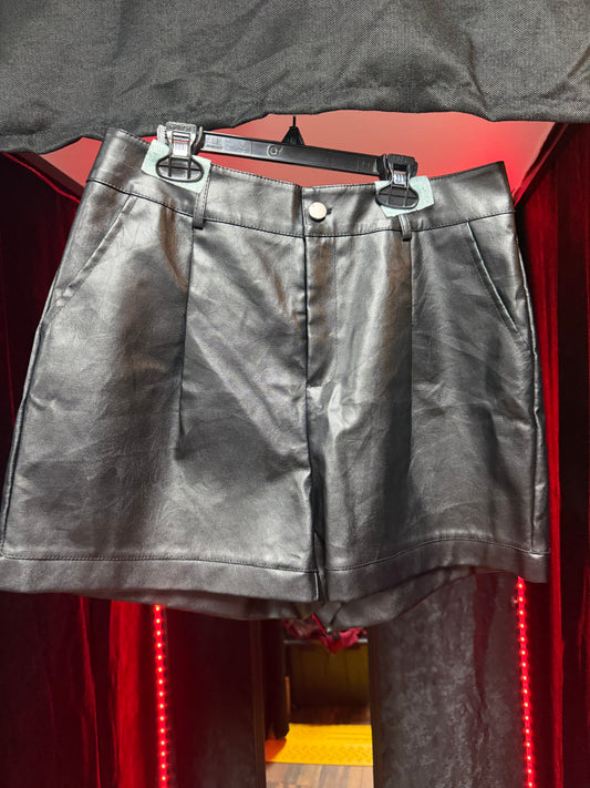 Faux Leather Shorts- Large