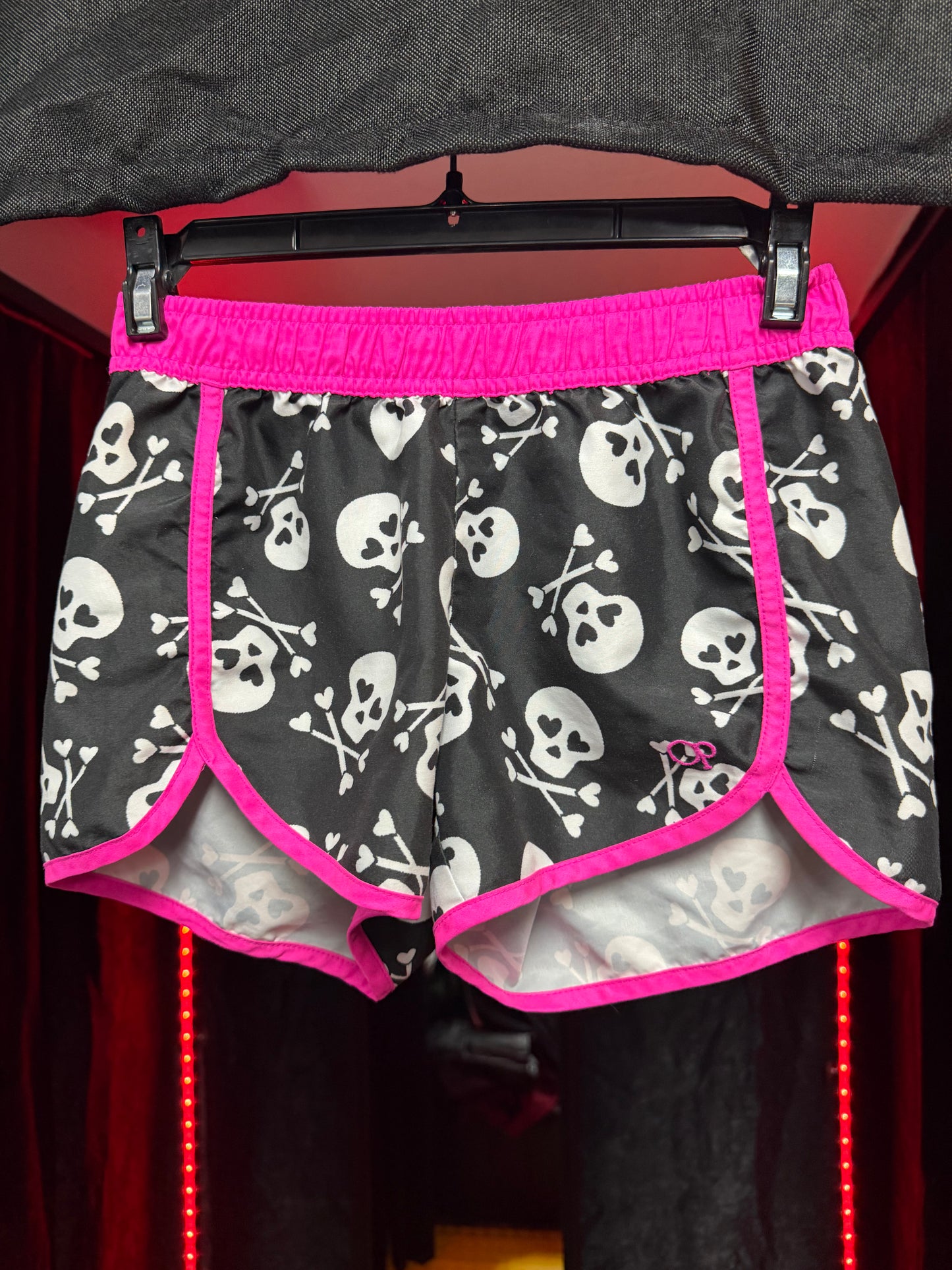 OP- Skull & Crossbone Pink/Black Shorts- Large (10/12)