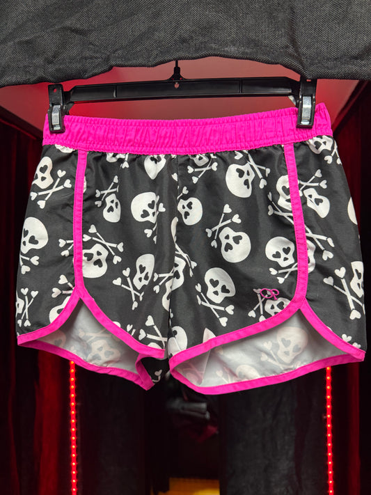 OP- Skull & Crossbone Pink/Black Shorts- Large (10/12)