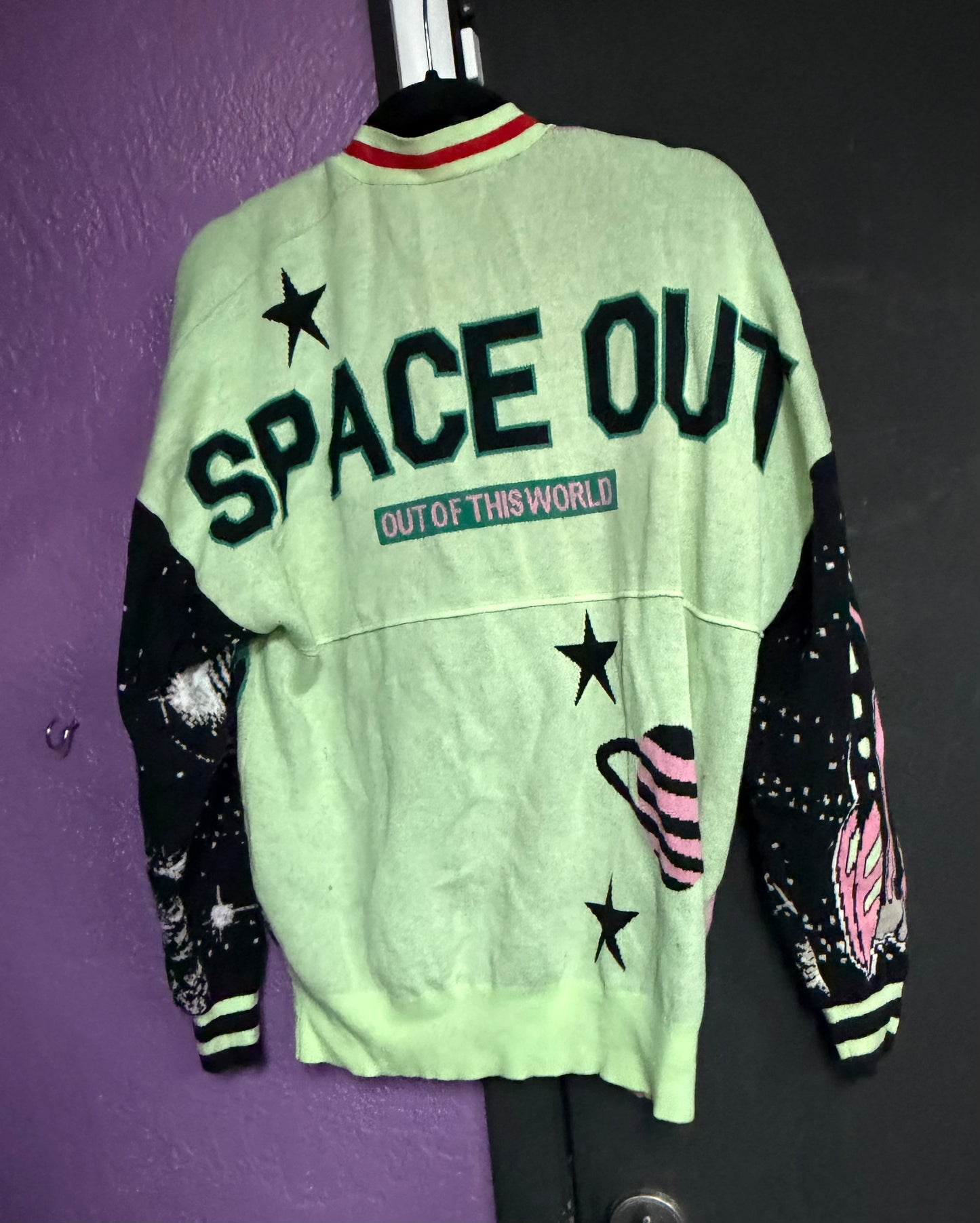 RARE- Y2K Spirit Jersey Oversized "Out Of This World" Cardigan- Small