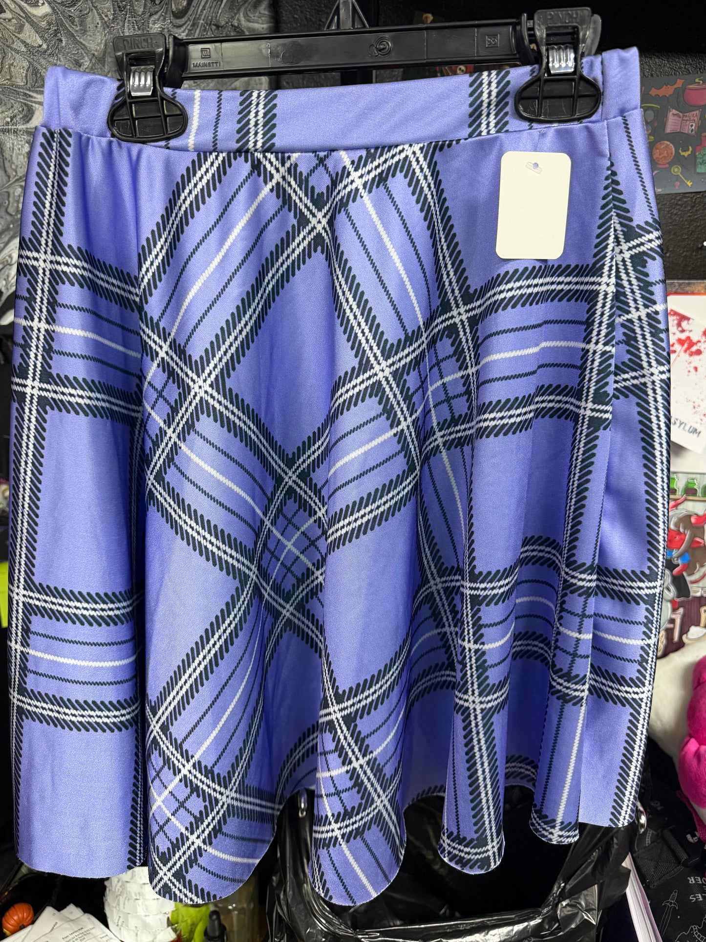 Purple & Black Skater Skirt- Medium