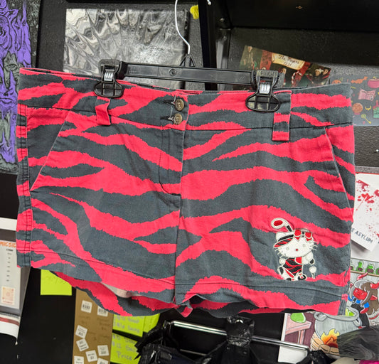 Rare Y2K 2012 Sanrio- Hello Kitty Red Zebra Shorts- Size 8