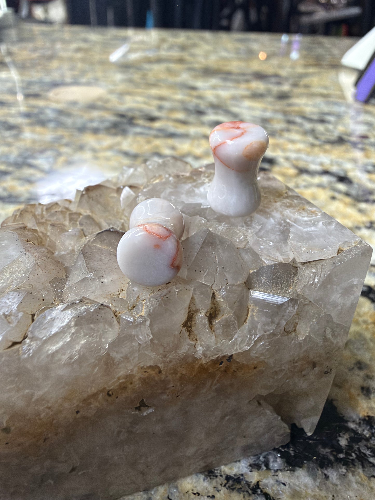Natural Stone Double Flared Ear Plugs – 6mm (2G) – Sold as Pair