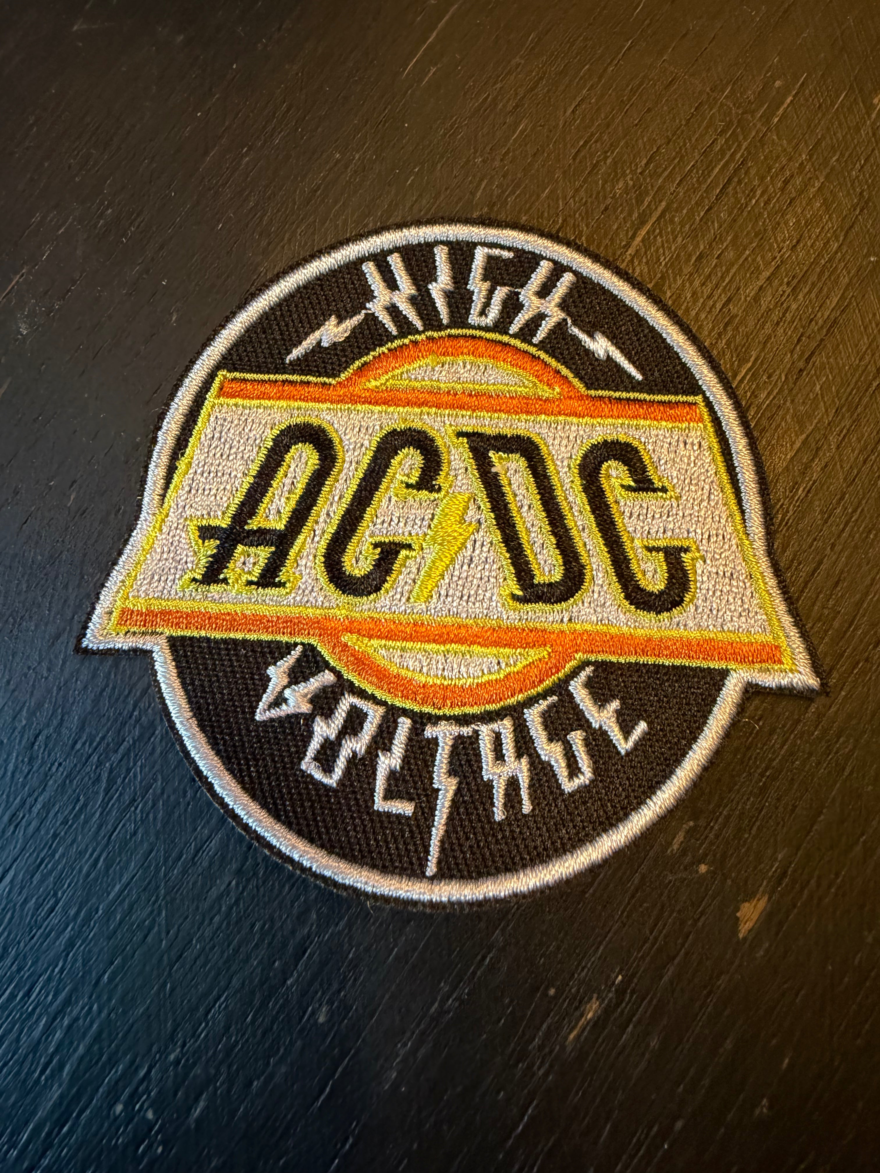 High Voltage ACDC Patch – Goth With Glitter