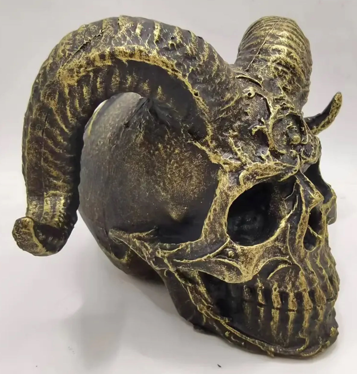 Horned Skull Statue