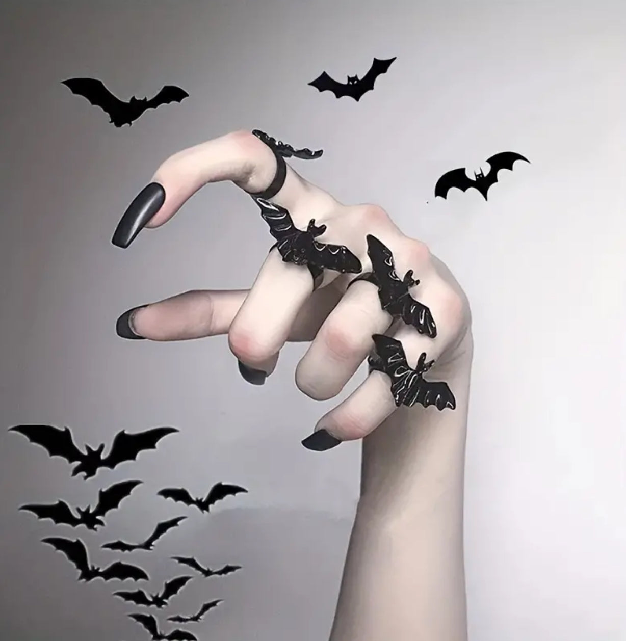 Black Bat Adjustable Ring