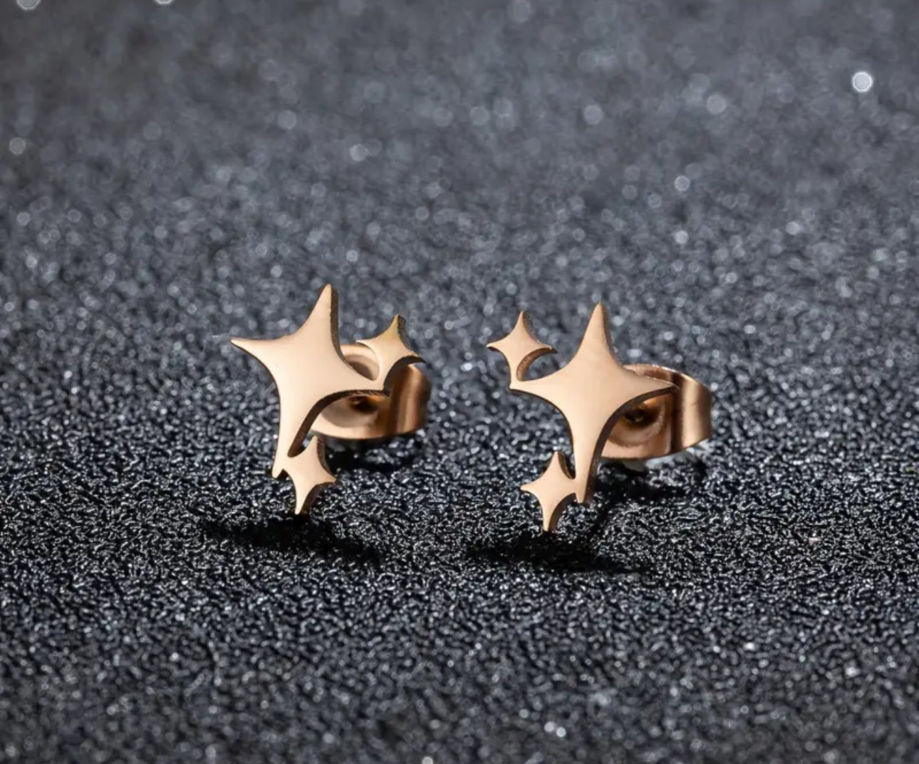 Stainless Steel Sparkle Stud Earrings