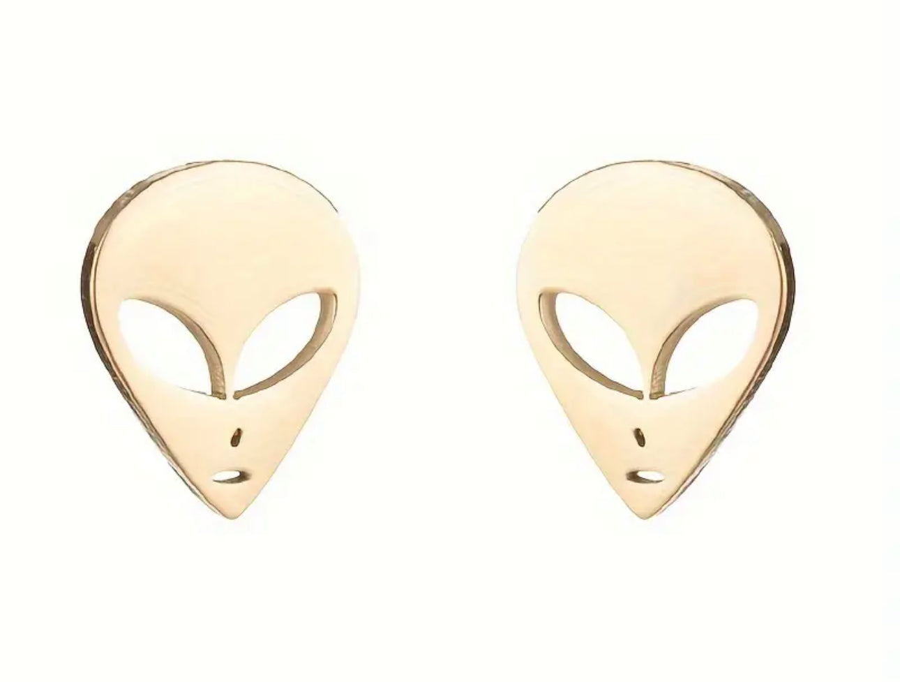 Stainless Steel Alien Stud Earrings