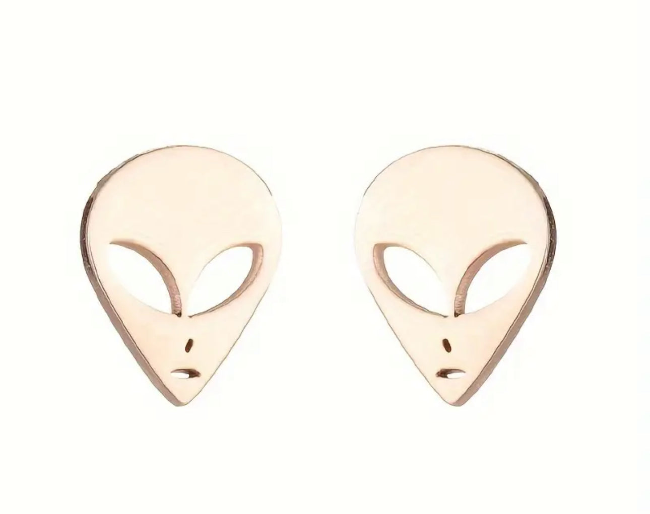 Stainless Steel Alien Stud Earrings