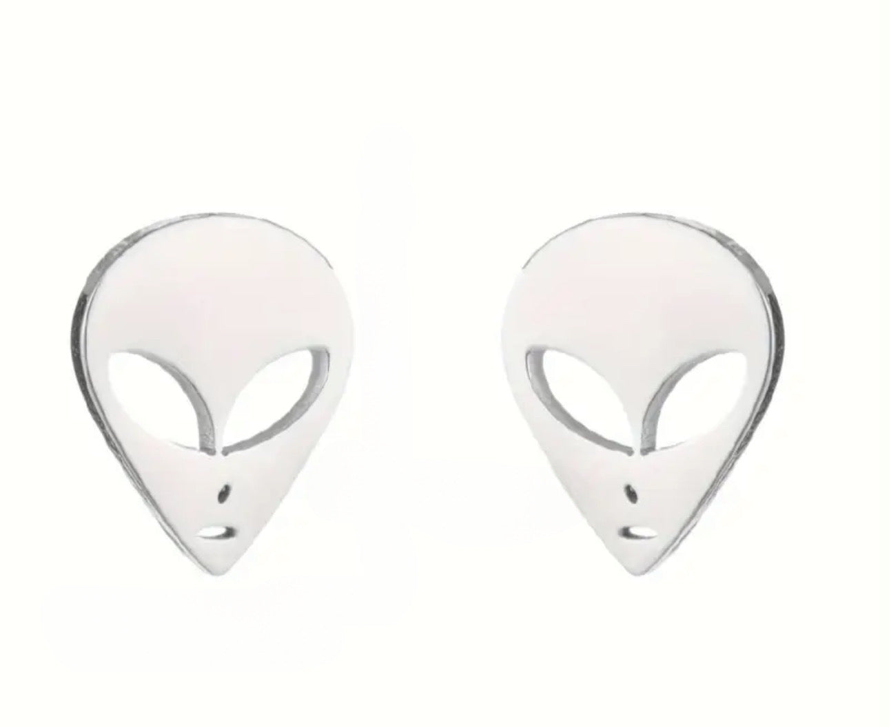 Stainless Steel Alien Stud Earrings