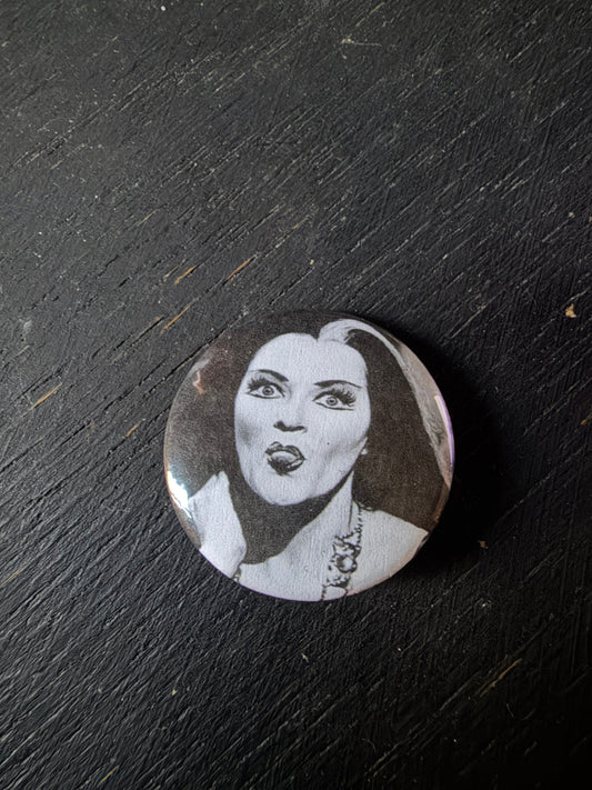 Lily Munster Button Pin