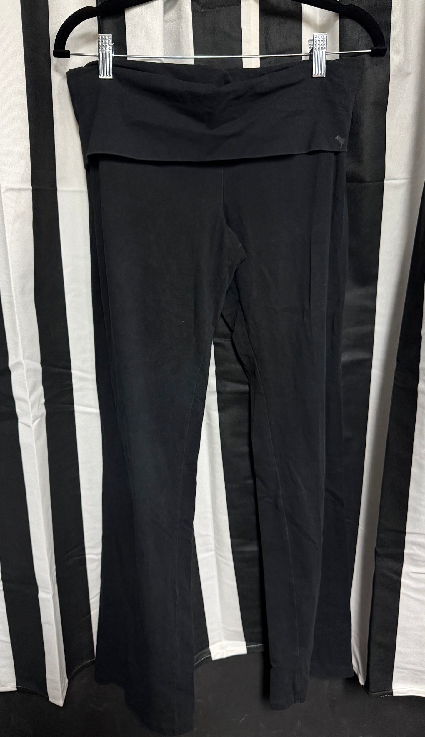 2015 Pink Yoga Solid Black Foldover Flares- Size Med?