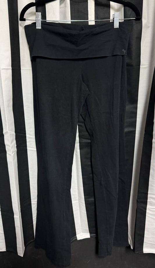 2015 Pink Yoga Solid Black Foldover Flares- Size Med?