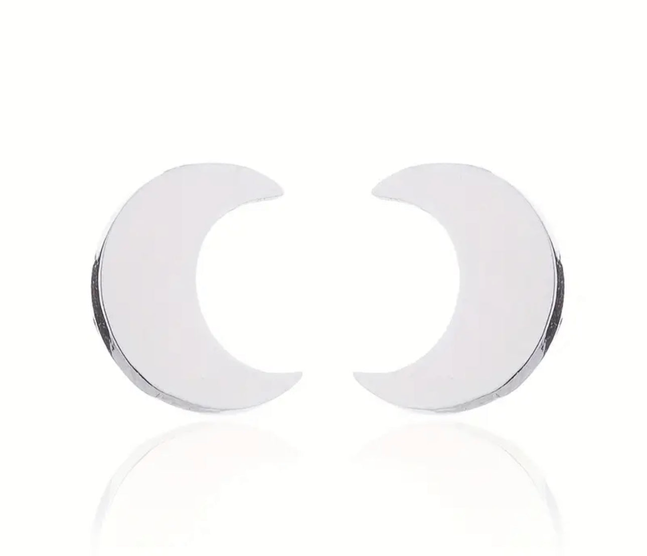 Stainless Steel Moon Stud Earrings