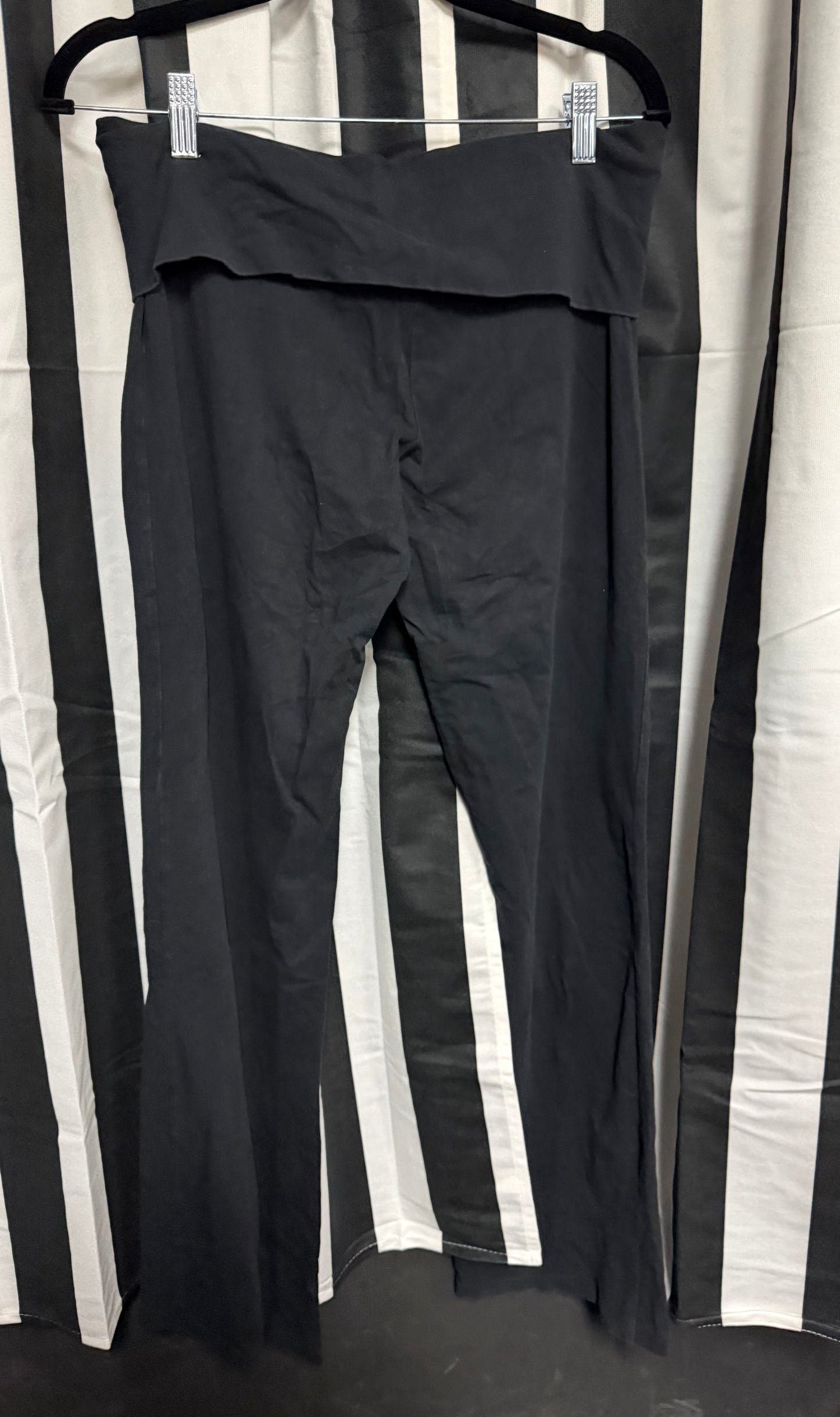 2015 Pink Yoga Solid Black Foldover Flares- Size Med?