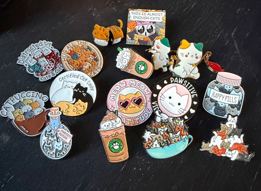 Cat Lovers Metal Pin- You Choose!