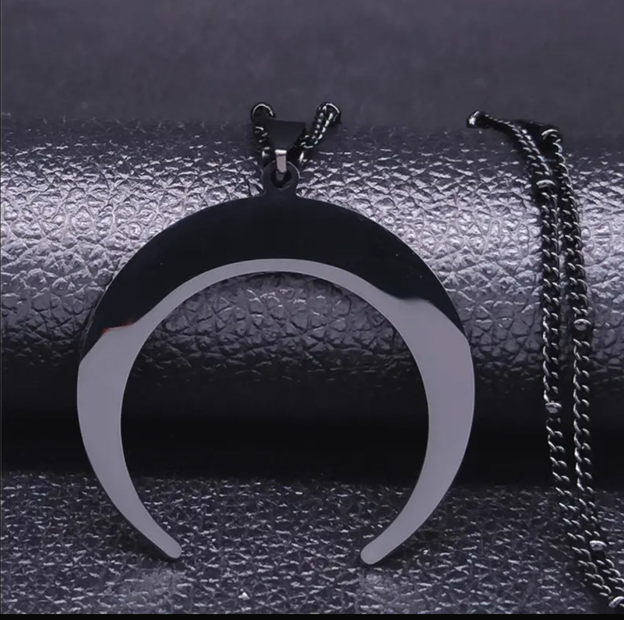 Gothic Stainless Steel Moon Necklace