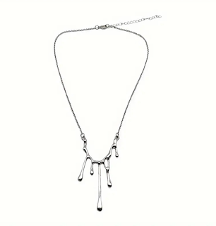 Liquid Metal Drop Necklace