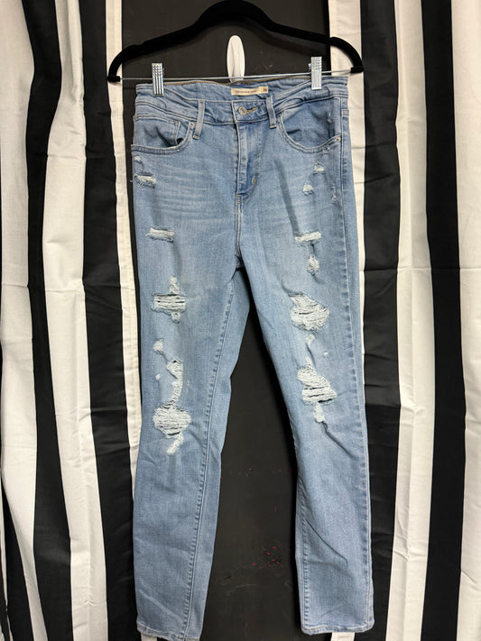 Levi's 721 High Rise Distressed Skinny- Waist 28