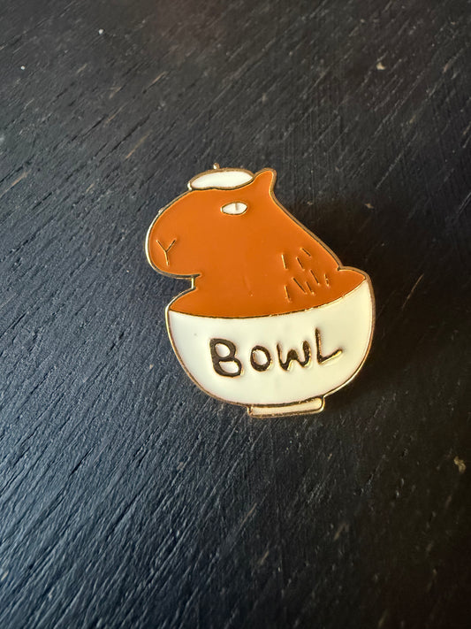 Capybara in a Bowl- Metal Pin