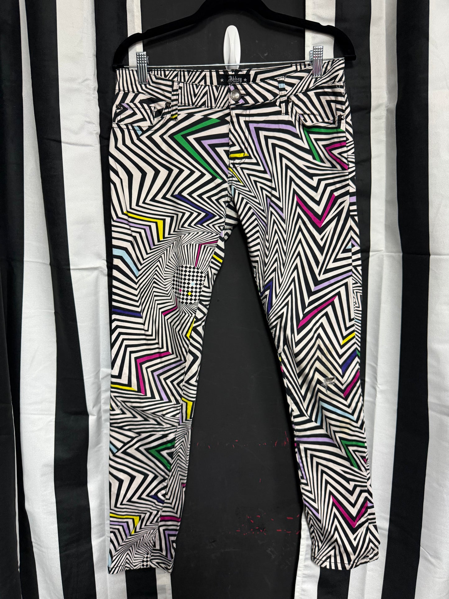 RARE - Abbey Dawn OP Art Geometric Skinny Pants- Size 9