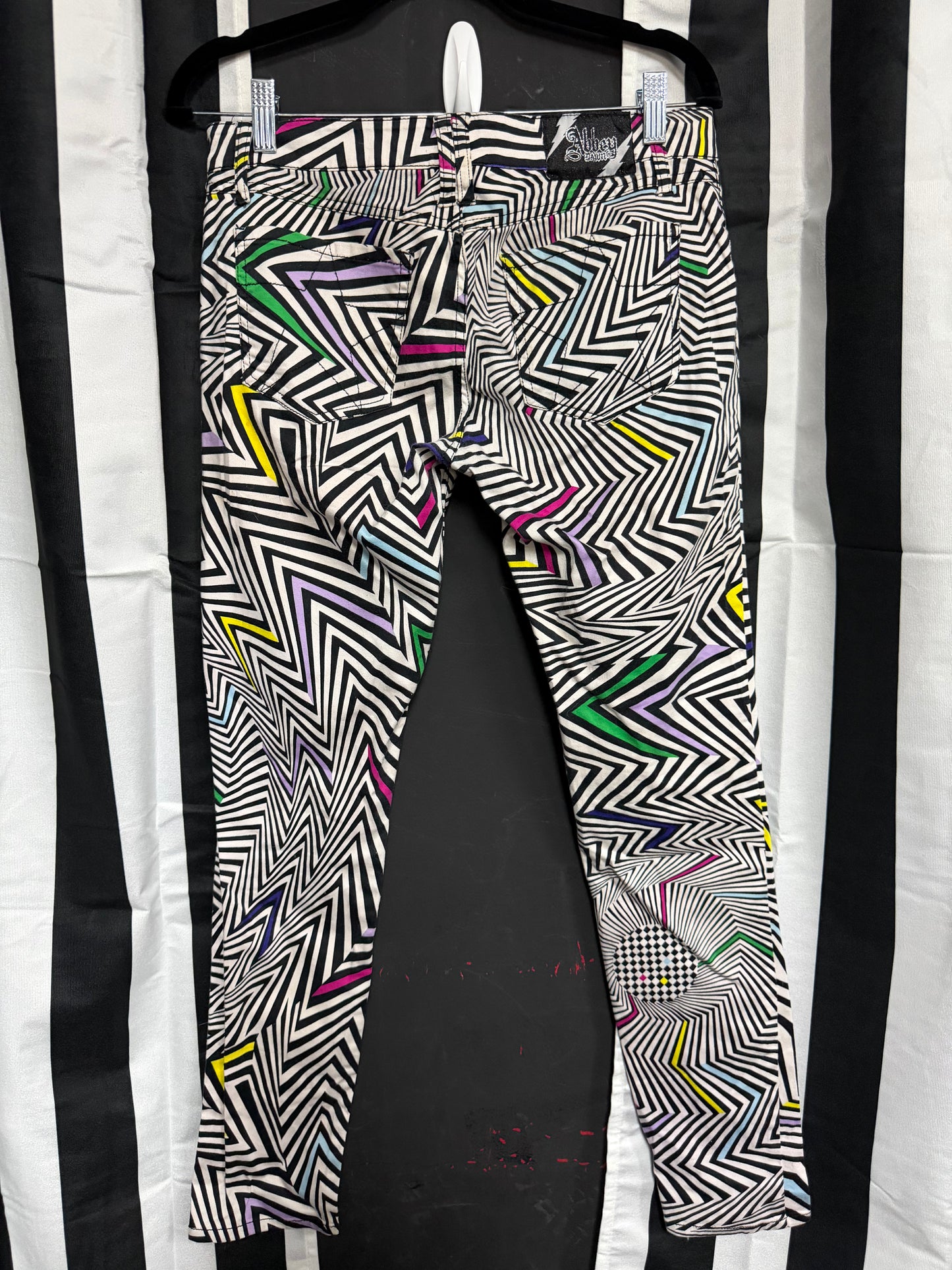 RARE - Abbey Dawn OP Art Geometric Skinny Pants- Size 9