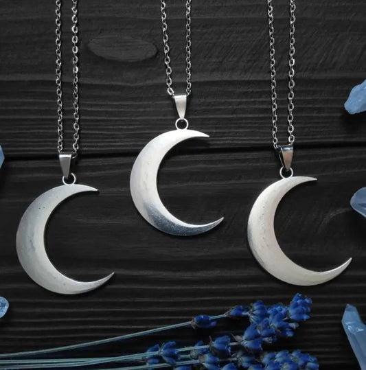 Simple Silver Moon Necklace