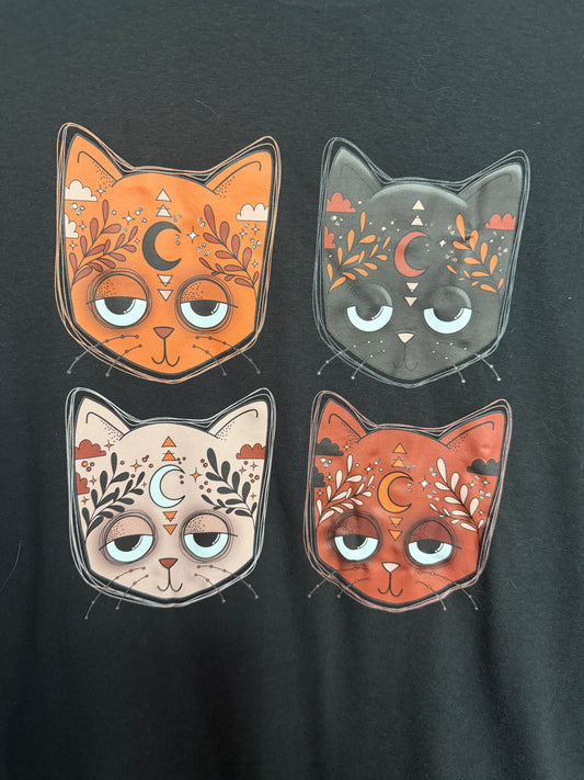 Exclusive C Miller Make X Goth With Glitter Moon Cats Medium Shirt