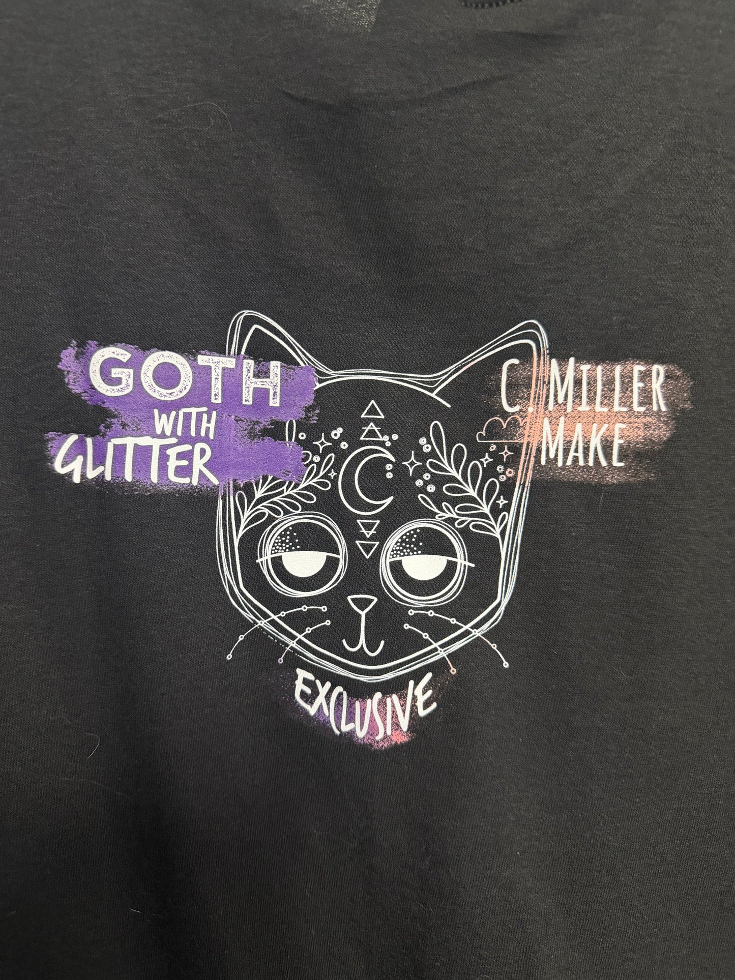 Exclusive C Miller Make X Goth With Glitter Moon Cats Medium Shirt