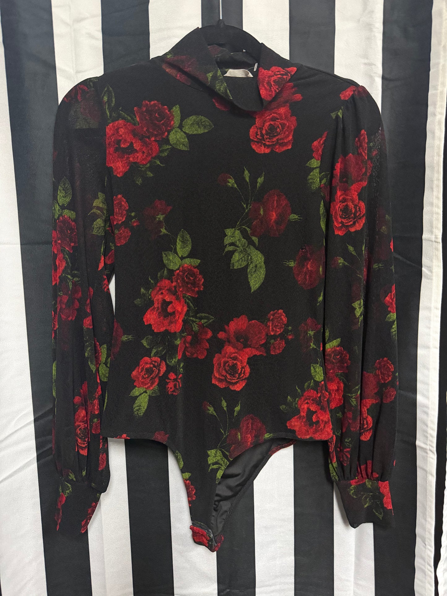 Ember Goth Rose Bodysuit w/Sheer Arms- Med