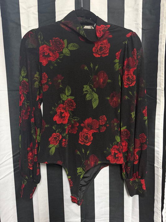 Ember Goth Rose Bodysuit w/Sheer Arms- Med