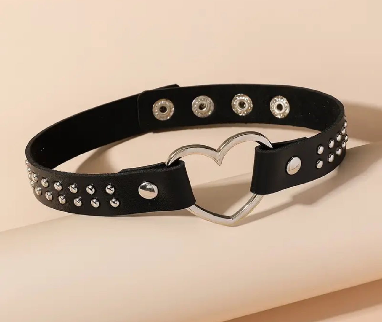 Heart Ring Punk Leather Chokers