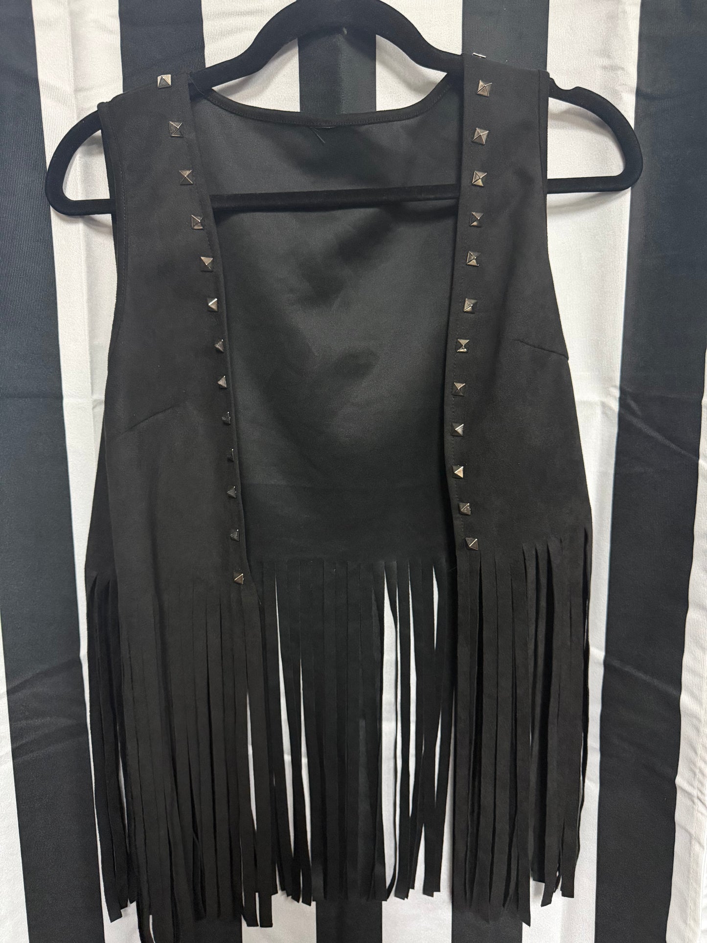Western Goth Fringe/Stud Vest- One Size