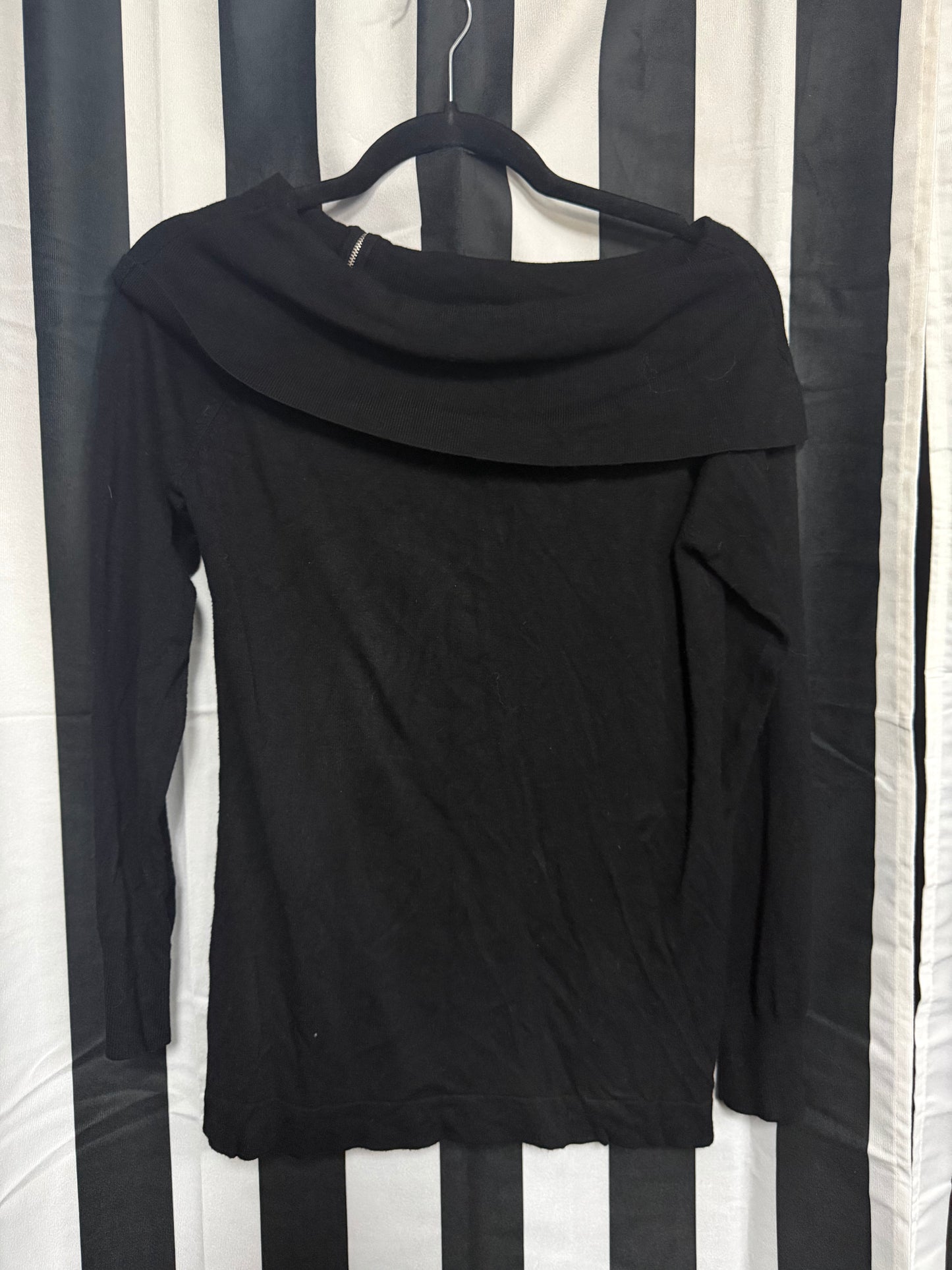 Business Goth- Black Zipper Long Sleeve- Small
