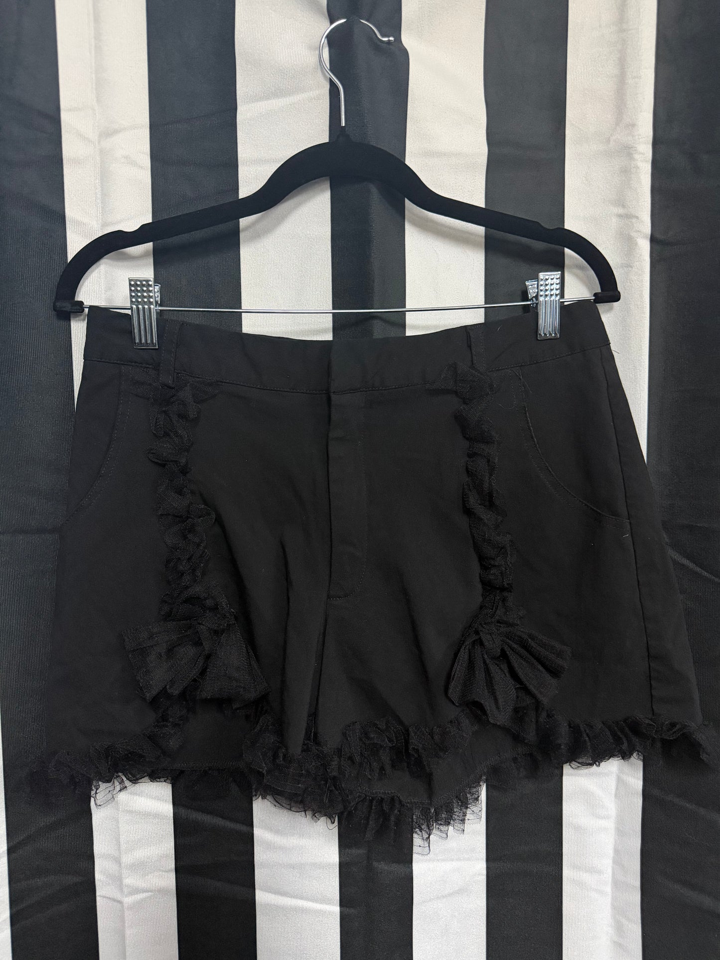 Sugar Thrillz High Waisted Victorian Bloomer Shorts- Black- Large