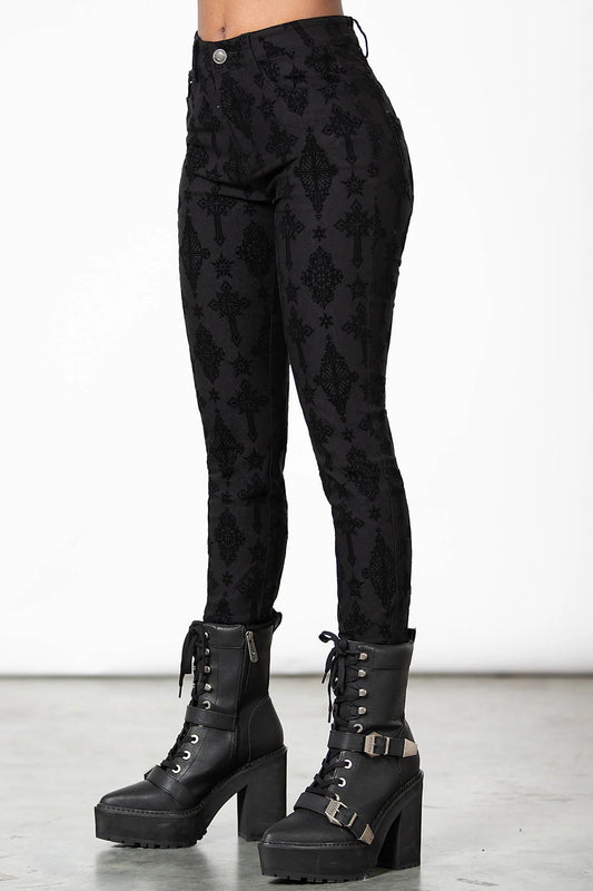 Nora Flocked Trousers- KILLSTAR