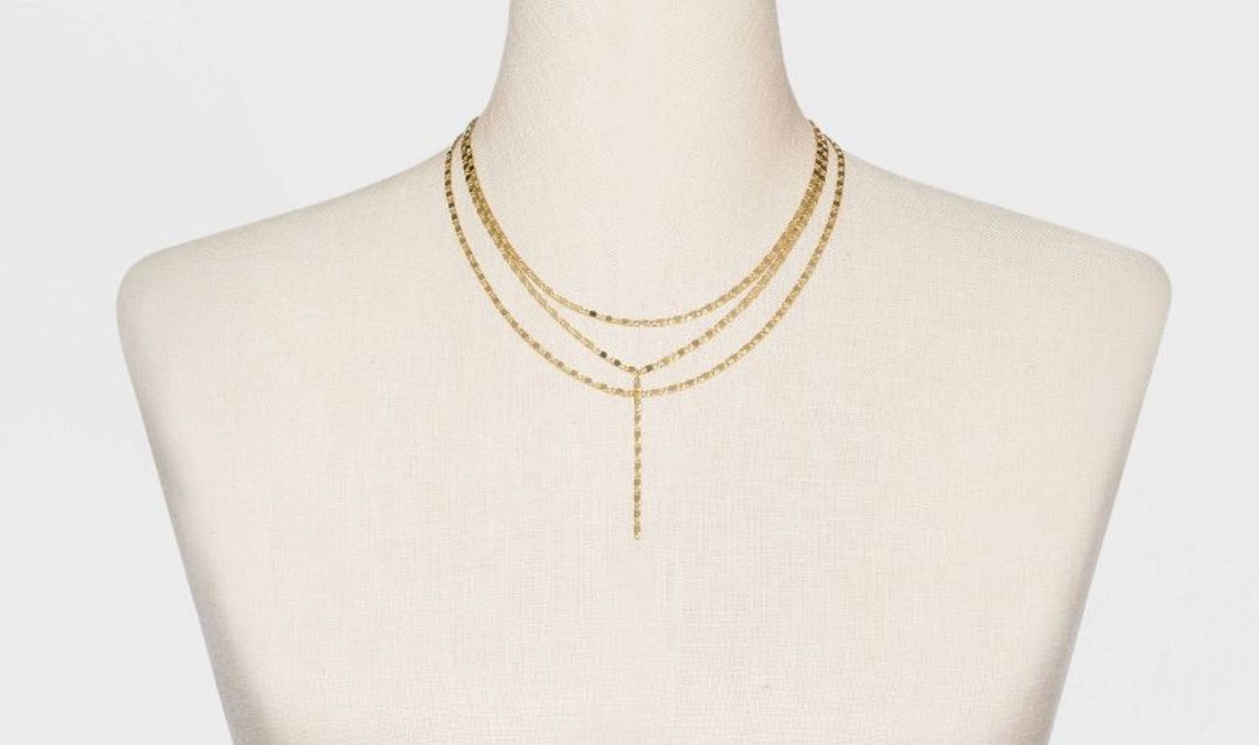 Sugarfix Gold 3-Layer Lariat Necklace
