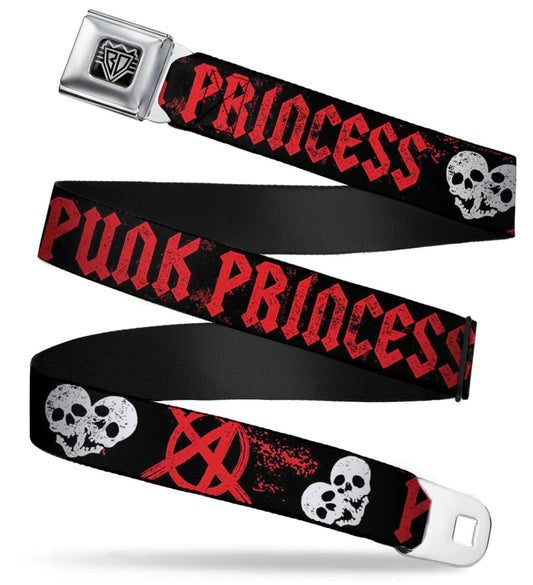 Seatbelt Belt — Punk Princess Black/Red