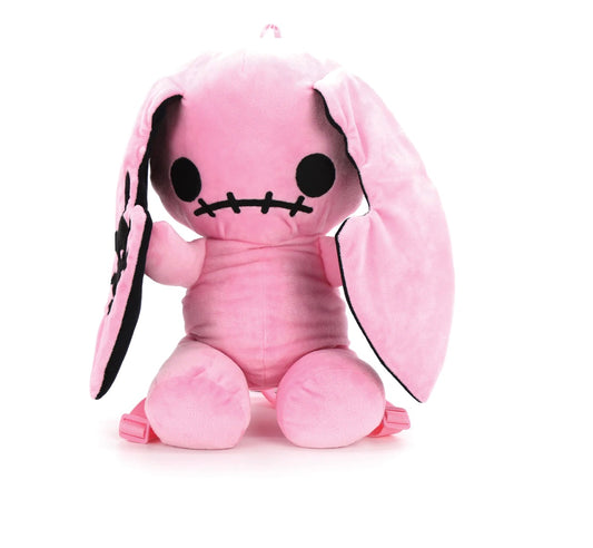 Pink Naughty Bunny Stuffed Backpack