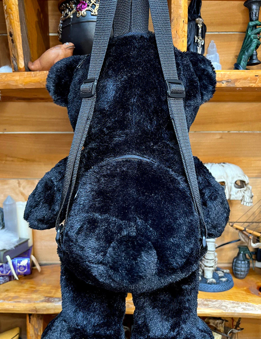 Grumpy Bones Bear Plush Backpack