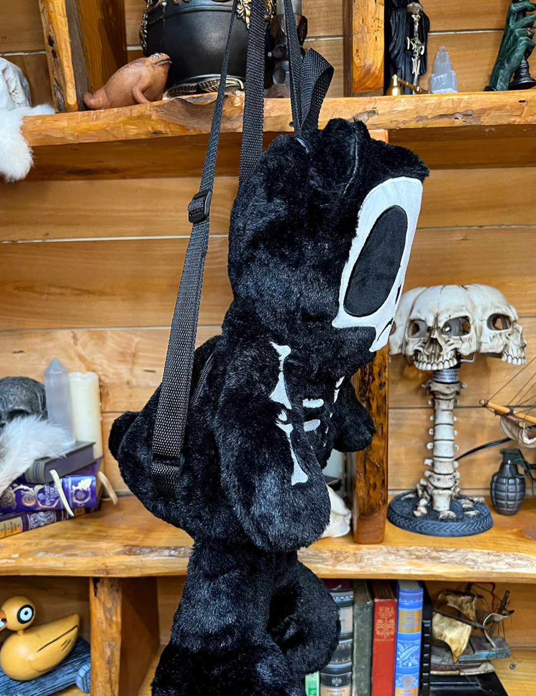 Grumpy Bones Bear Plush Backpack