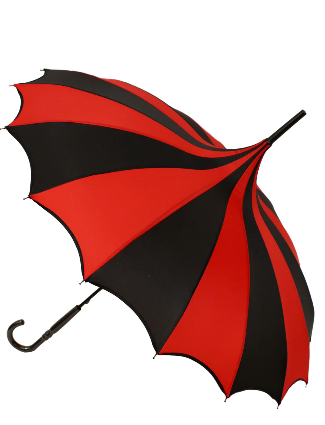 Batwing Pagoda Umbrella [BLACK/RED STRIPED]