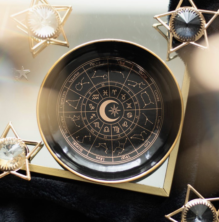 Black Astrology Wheel Trinket Dish