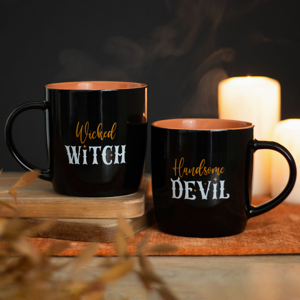 Wicked Witch and Handsome Devil Couple's Mug Set — 17-Oz