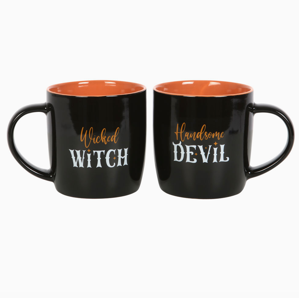 Wicked Witch and Handsome Devil Couple's Mug Set — 17-Oz