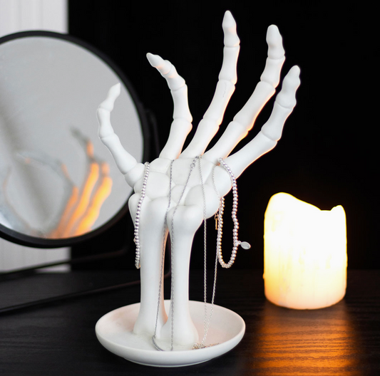 Gothic Halloween Skeleton Hand Jewelry Holder