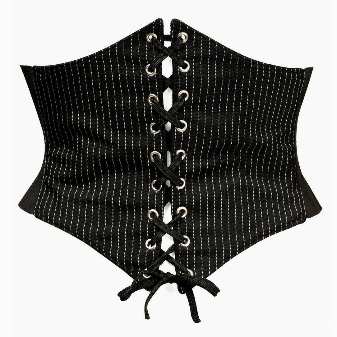 Lavish Pinstripe Corset Belt Cincher