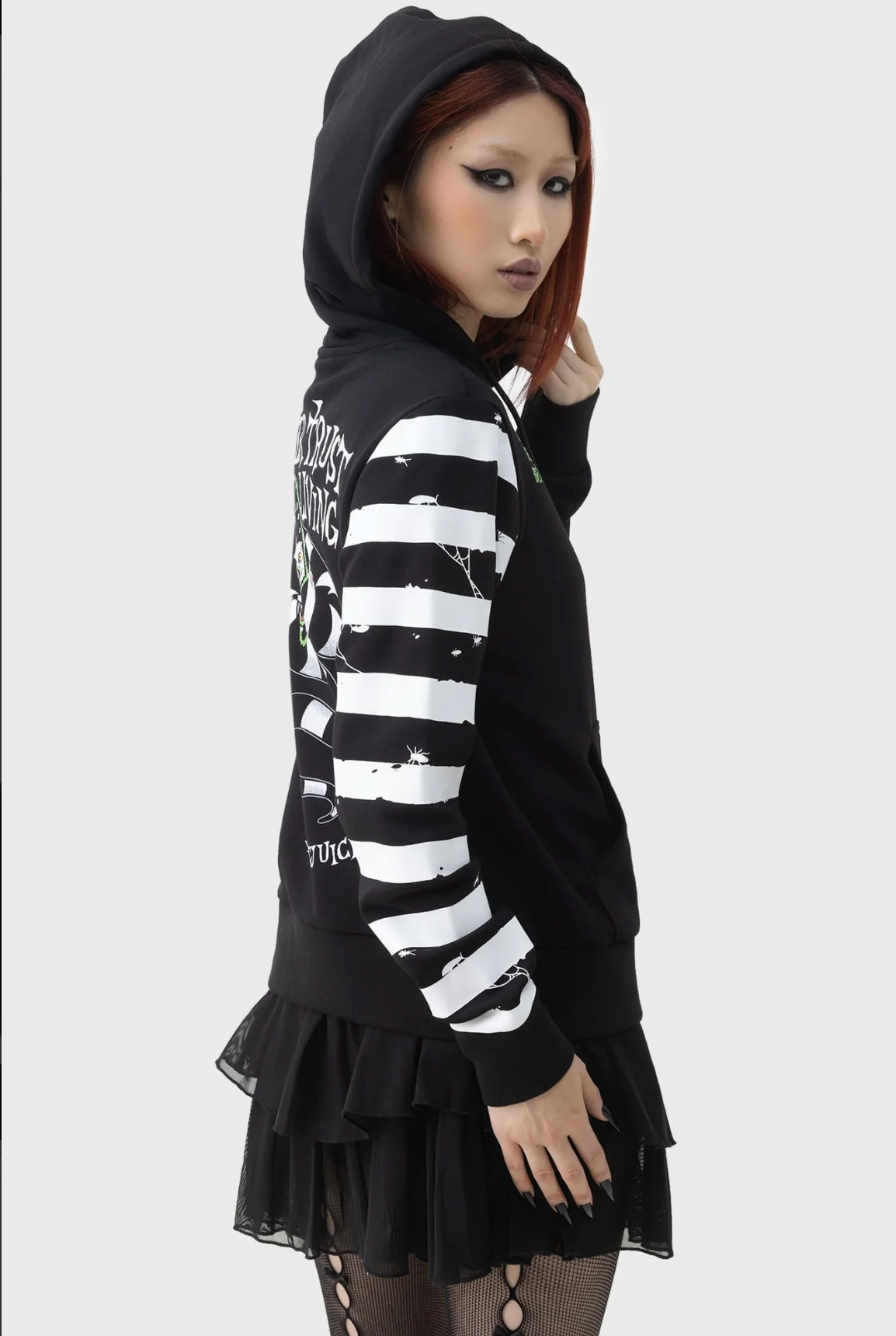 Beetlejuice Distressed Stripe Hoodie