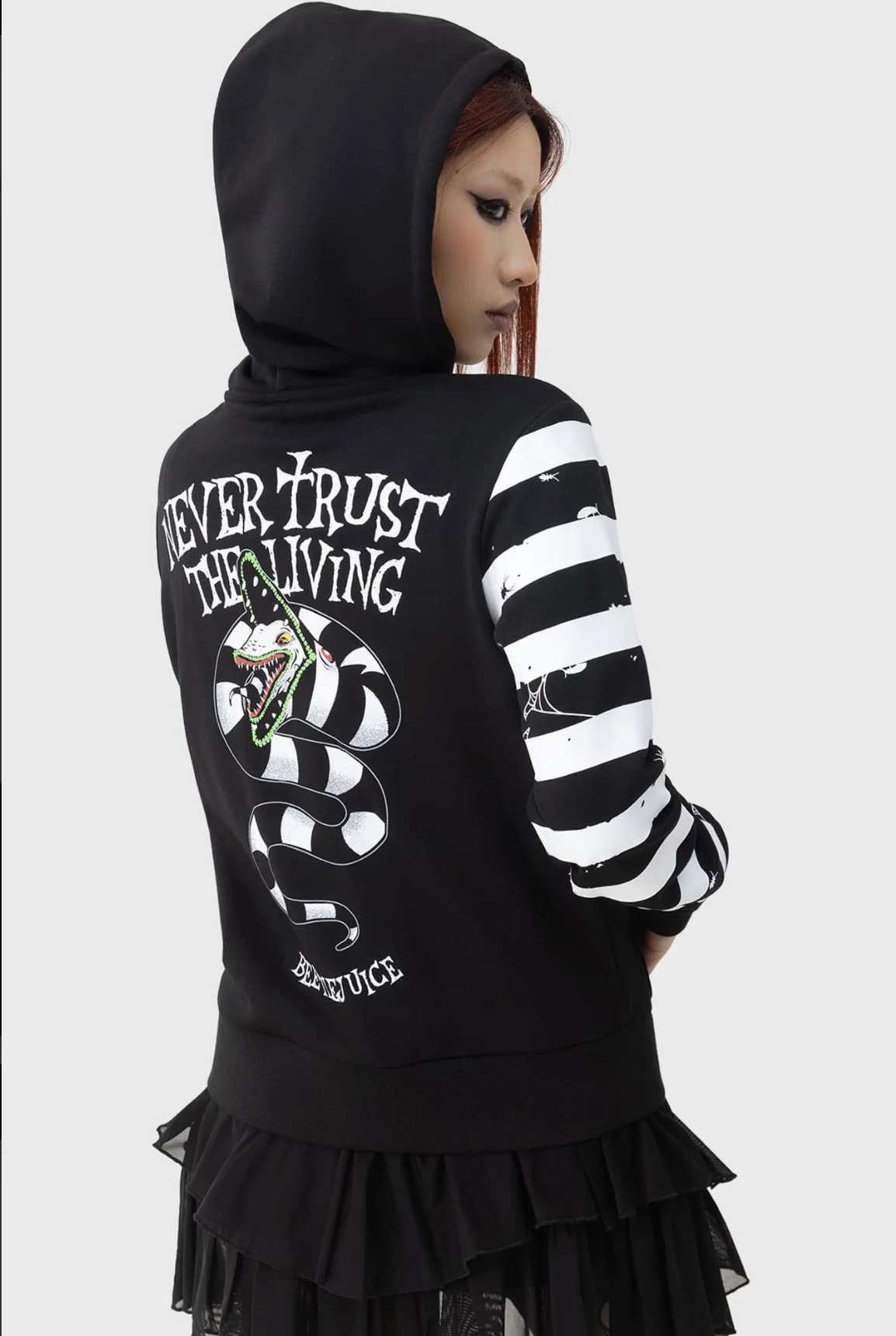 Beetlejuice Distressed Stripe Hoodie